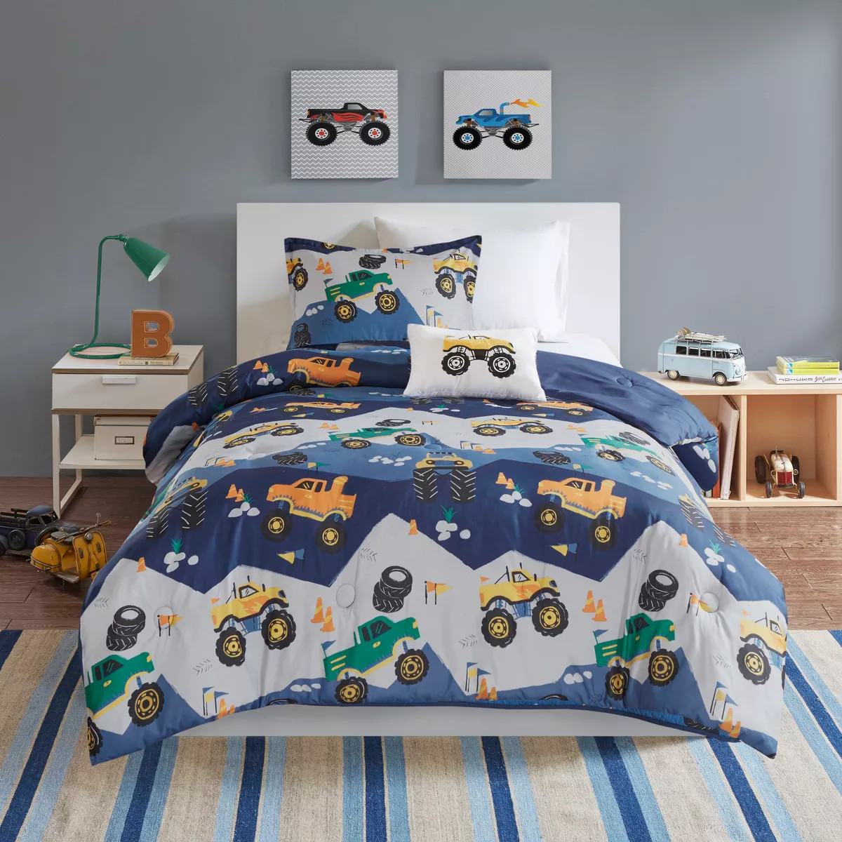 Comforter Set for Boys 3 Piece Monster Truck Comforter Set, TMicrofiber Bedding Set, Matching Sha... | Target
