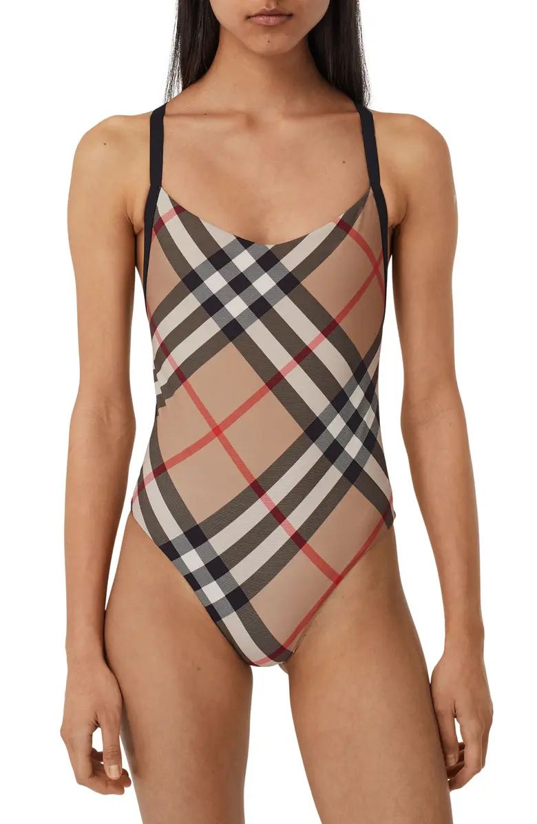 Burberry Alagnon Check One-Piece Swimsuit | Nordstrom | Nordstrom