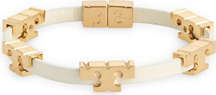 Serif-T Croc-Embossed Leather Single Wrap Bracelet | Nordstrom