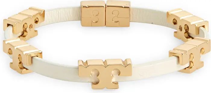 Serif-T Croc-Embossed Leather Single Wrap Bracelet | Nordstrom