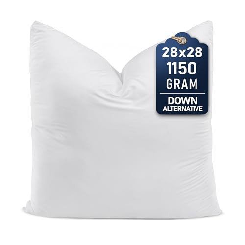 Utopia Bedding Throw Pillows (Set of 1, White) – 28 x 28 Inches Down Alternative Pillows for Bed, Sofa, and Couch - Fluffy Decorative Stuffer Pillow for Indoors & Outdoors | Amazon (US)