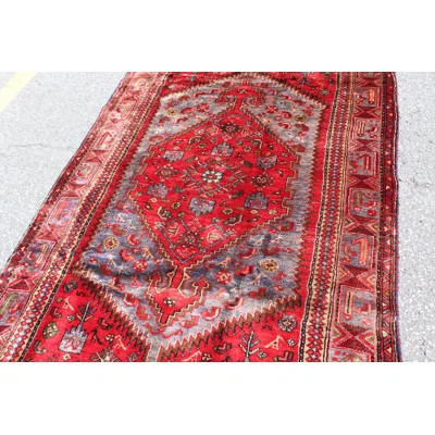 One-of-a-Kind Britzy Hand-Knotted 1990s Red 4'4" x 7'6" Wool Area Rug | Wayfair North America