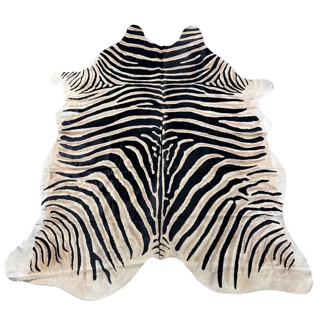 Genuine Zebra Cowhide Rug (double tone stripes) - Size: 7.5x6.5 feet # Z-147 | Etsy (US)