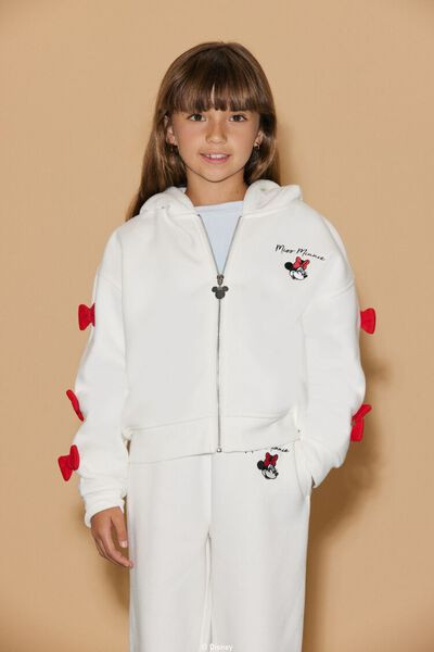 Girls Disney Minnie Mouse Bow Zip-Up Hoodie (Kids) | Forever 21