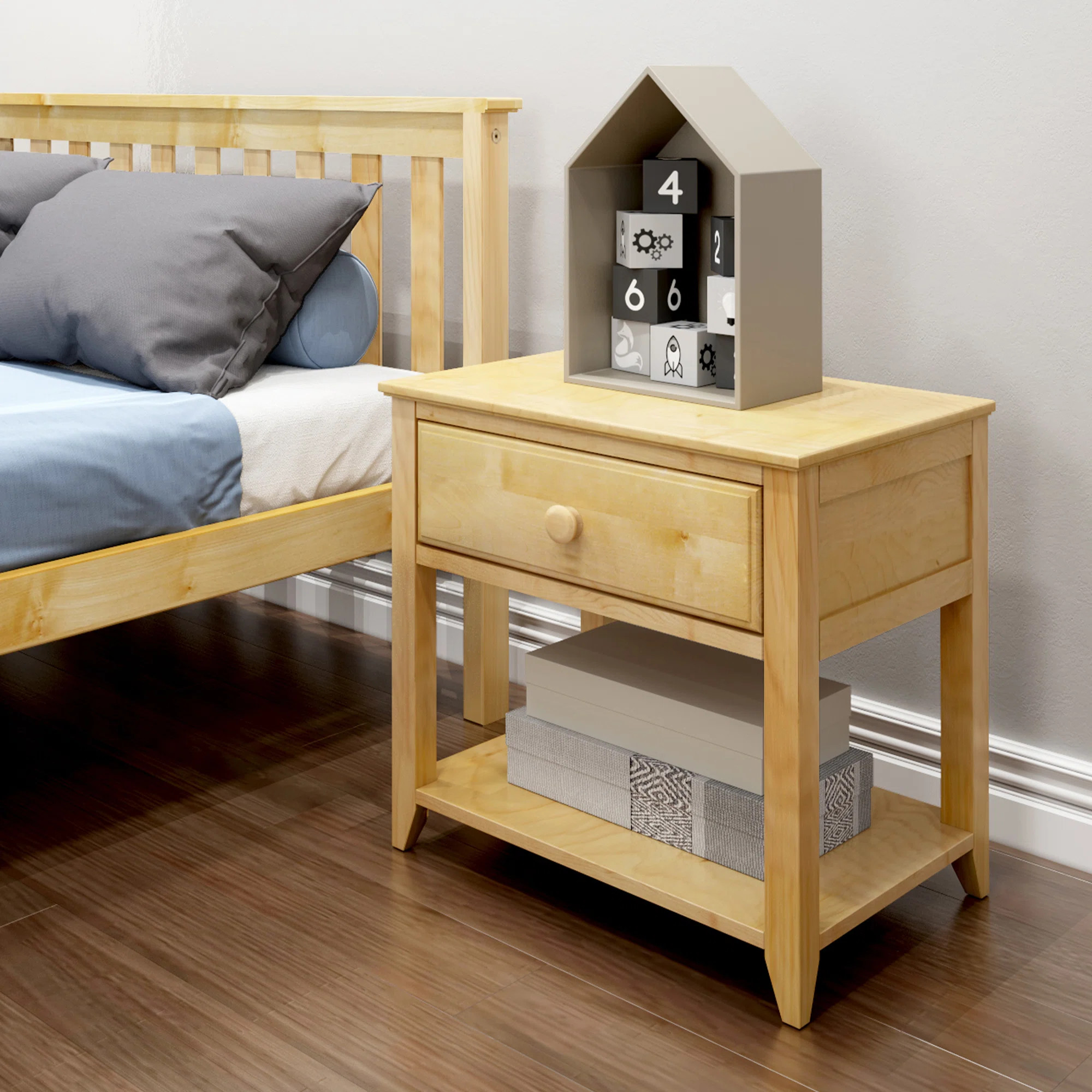 Lubin 1 Drawer Solid Wood Nightstand | Wayfair North America