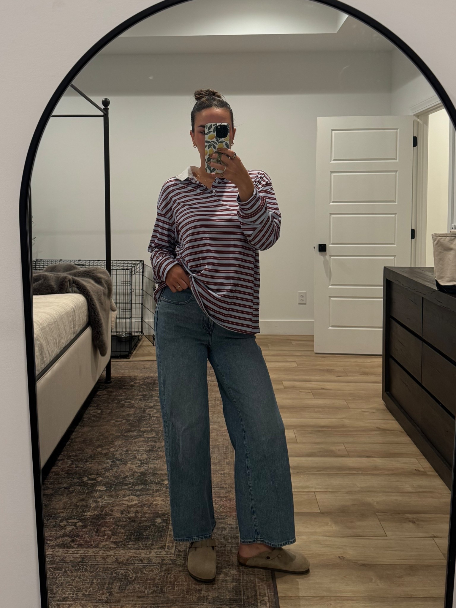 Stripes for fall
Rugby shirt 
Ootd 

#LTKSeasonal #LTKShoeCrush #LTKFindsUnder50