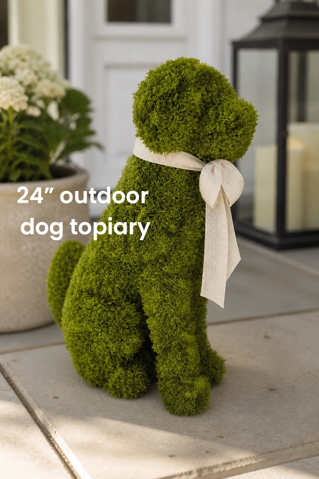 
Calling all dog lovers!  BACK IN STOCK- This 24” outdoor dog topiary is the cheapest I’ve seen. I swapped the plaid bow for a cream linen one to make it feel more summer. Such a cute, easy add to your front porch. These please do sell out quickly so grab it while it’s in stock. 

#LTKHome #LTKSeasonal #LTKSaleAlert