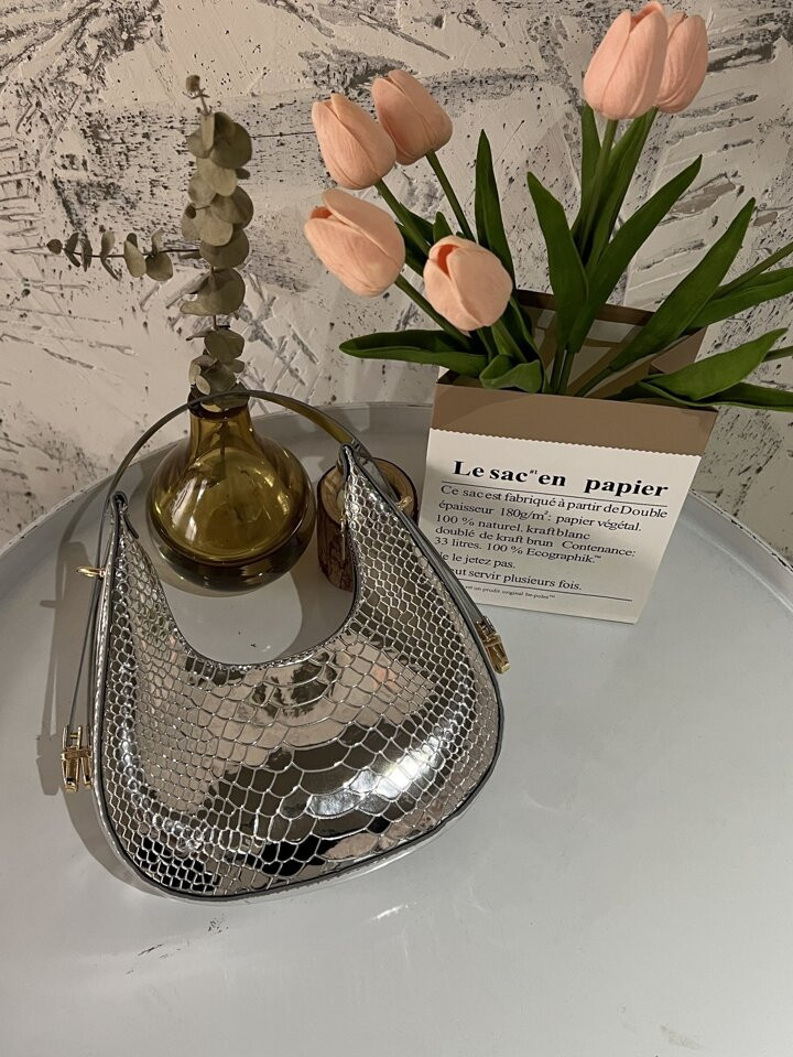 Mini Hobo Bag Metallic Snakeskin Embossed Funky | SHEIN