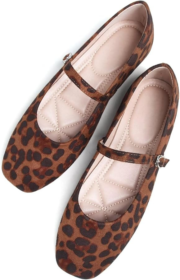 TN TANGNEST Leather Flats for Women Comfortable Square Toe Slip On Flats Soft Work Flats Retro Ma... | Amazon (US)