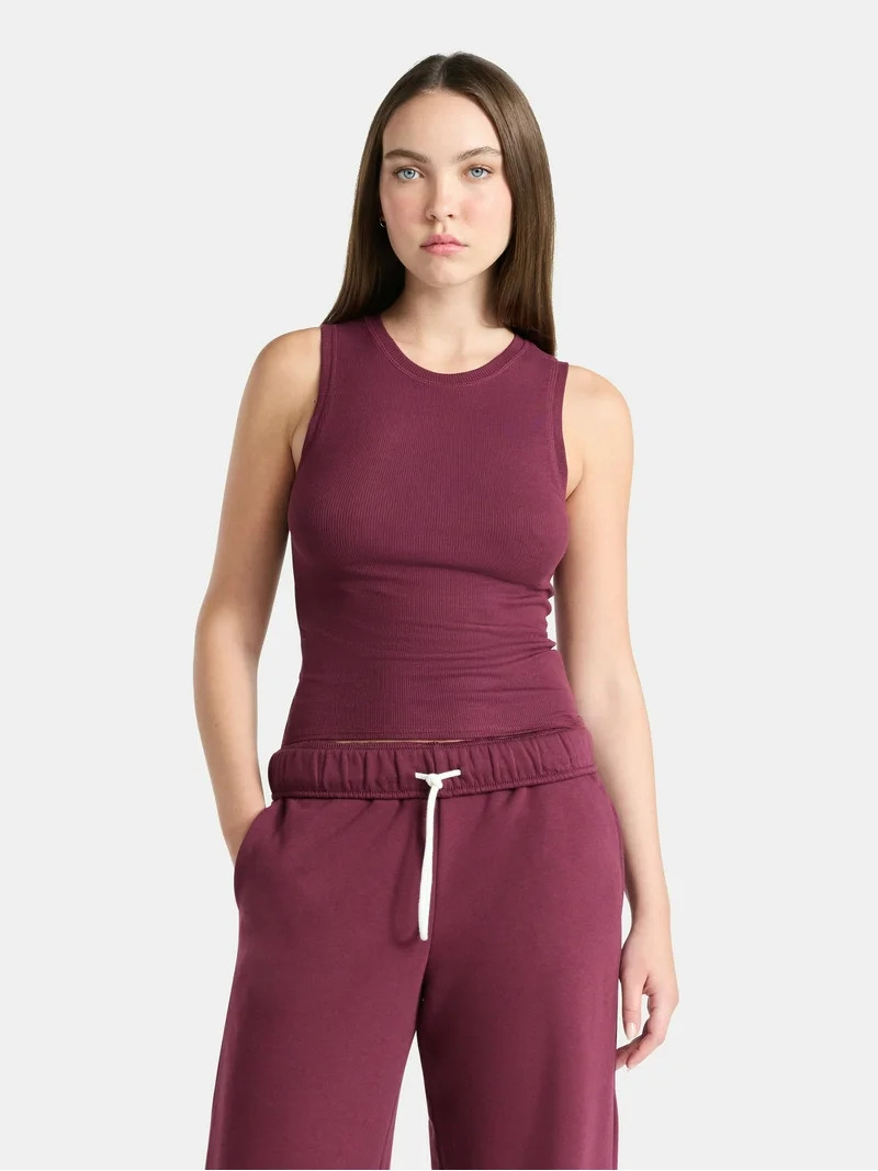 No Boundaries Fitted Crewneck Tank Top, Women’s | Walmart (US)