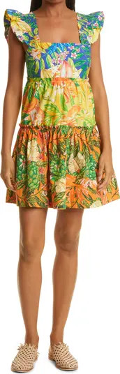 Caipirinha Smocked Flutter Sleeve Minidress | Nordstrom