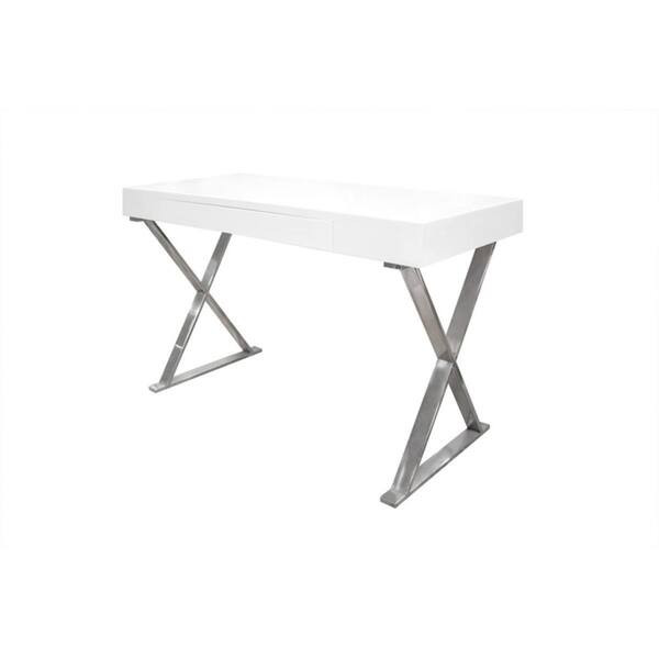 Best Master Furniture Modern White Writing Desk - Gold | Bed Bath & Beyond