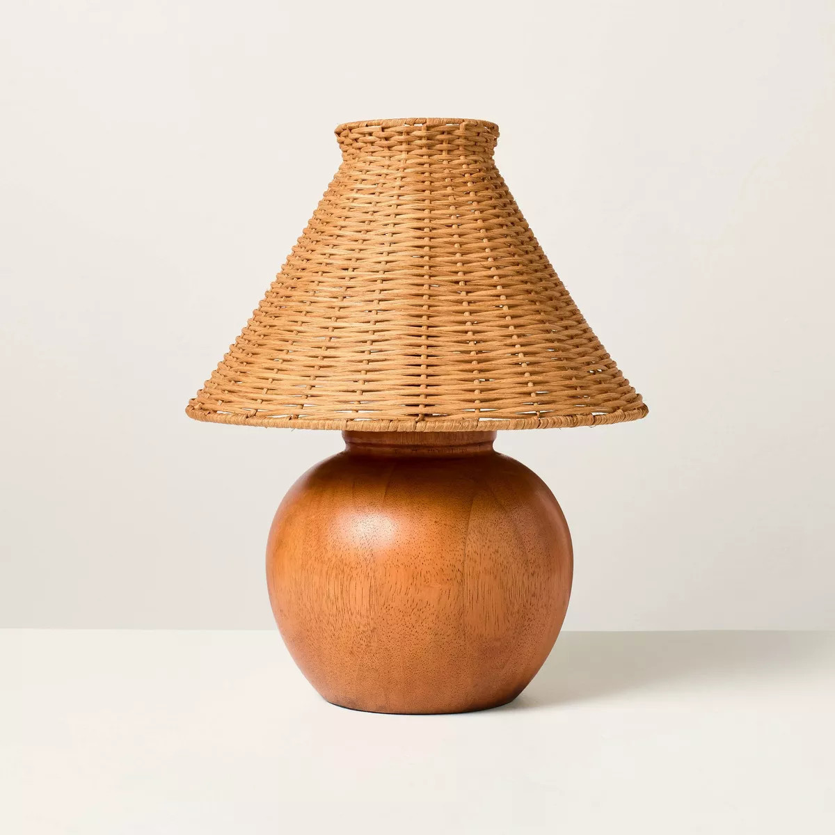 Wood Base with Rattan Shade Accent Table Lamp - Hearth & Hand™ with Magnolia | Target