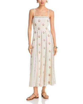 AQUA Embroidered Floral Midi Dress - Exclusive | Bloomingdale's Women | Bloomingdale's (US)