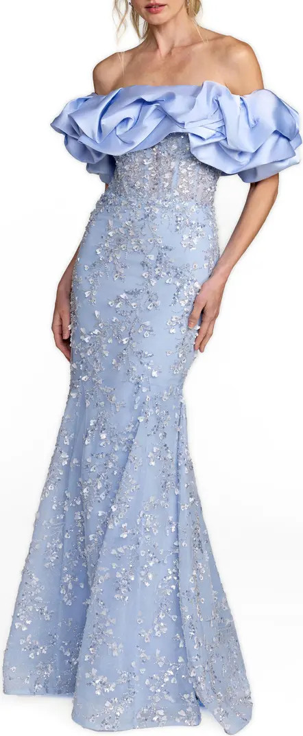 Women's Applique Off The Shoulder Mermaid Gown | Nordstrom