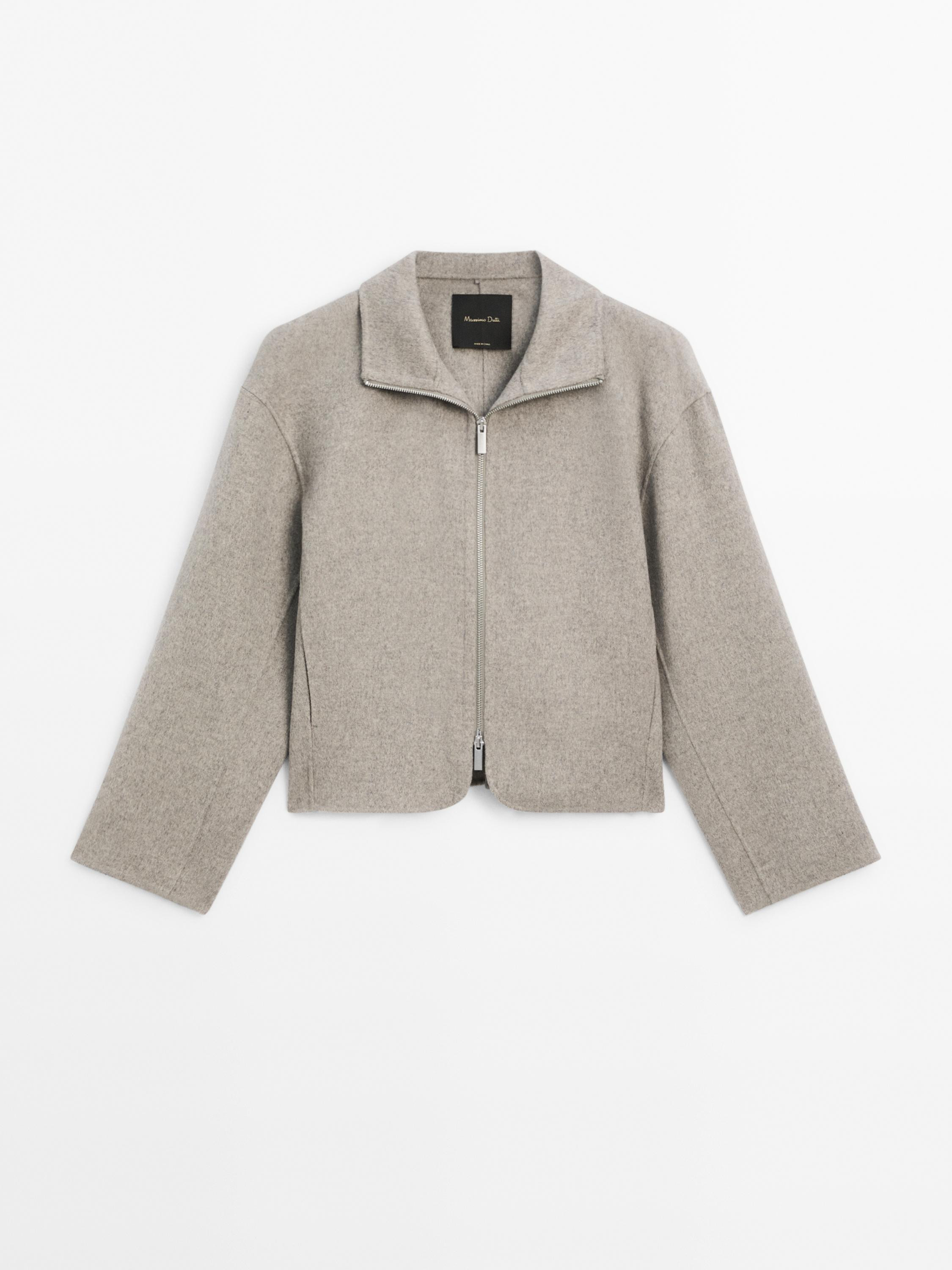 Kurzer Mantel mit Wolle und Ziernähten | Massimo Dutti DE