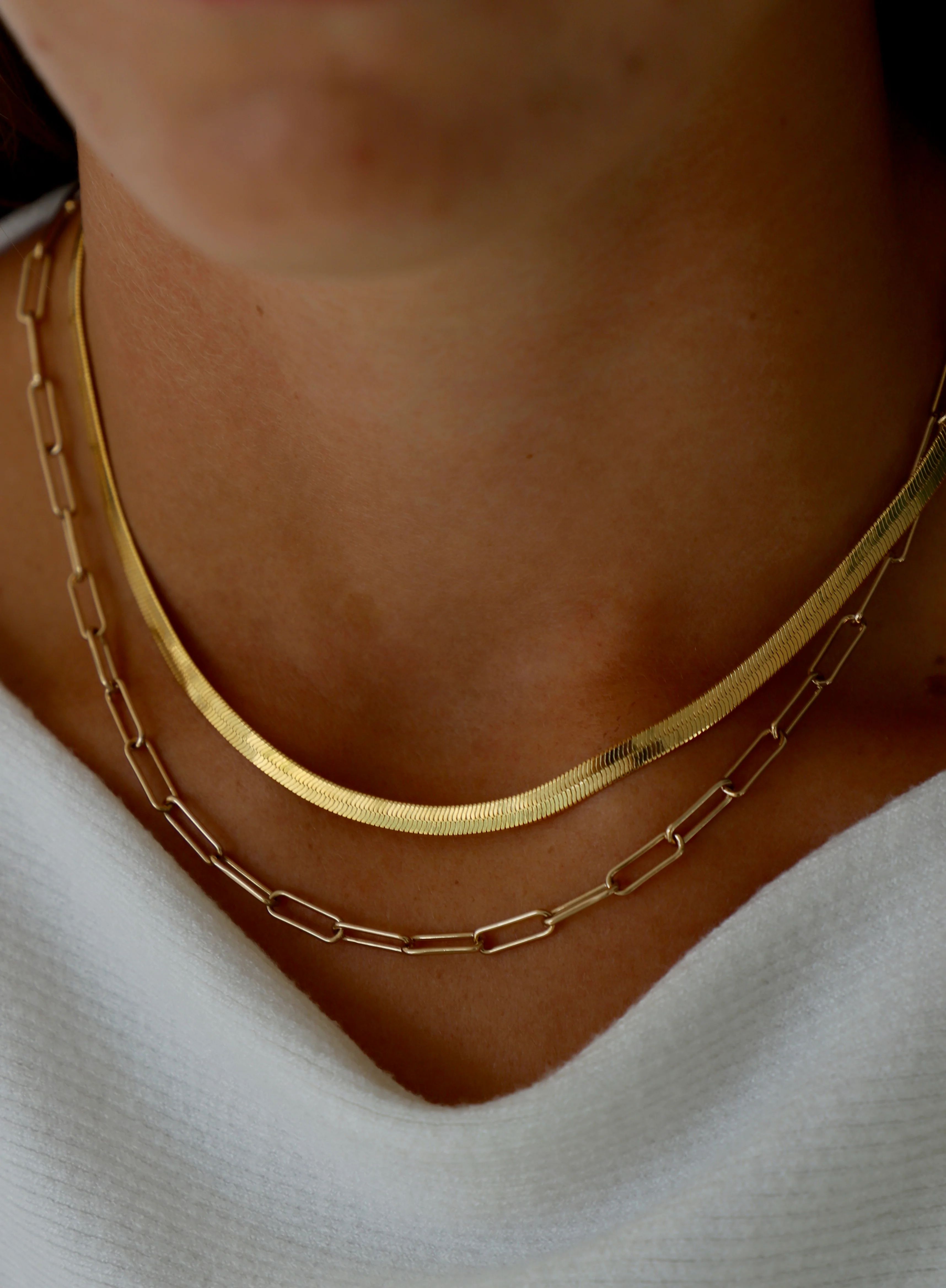 SMOOTH PAPERCLIP CHAIN NECKLACE | Katie Waltman Jewelry