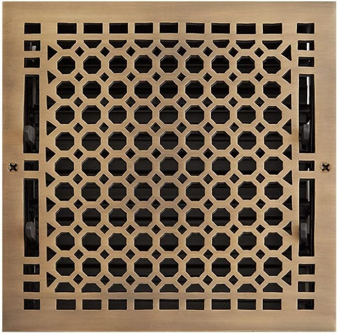 Signature Hardware 327375 Honeycomb Brass Wall Register - 12" x 12" (13-3/8" x 12-7/8" Overall) -... | Amazon (US)
