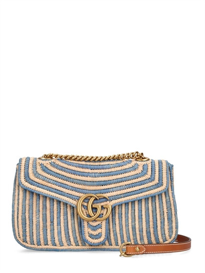 Gg marmont raffia shoulder bag - Gucci - Women | Luisaviaroma | Luisaviaroma