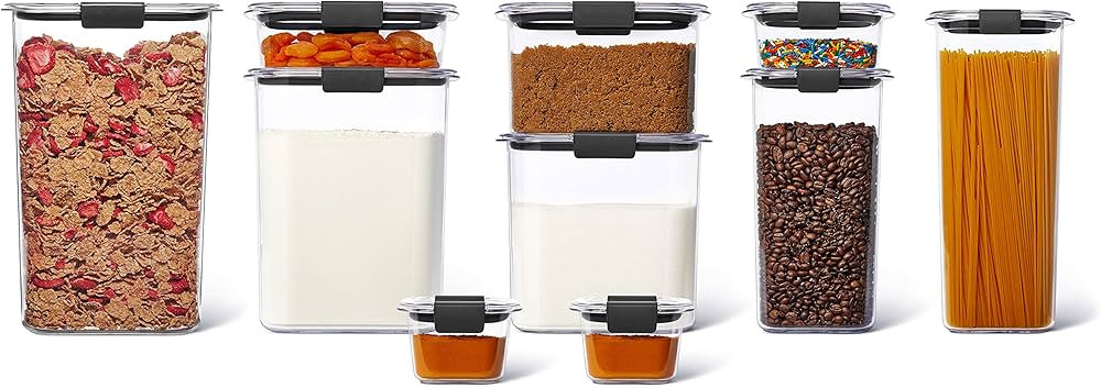 Rubbermaid Brilliance BPA Free Food Storage Containers with Lids, Airtight, for Lunch, Meal Prep,... | Amazon (US)