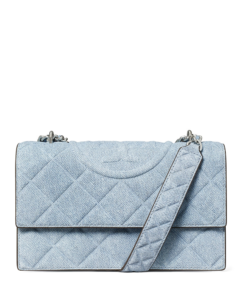 Tory Burch Fleming Denim Print Leather Convertible Crossbody | Bloomingdale's (US)