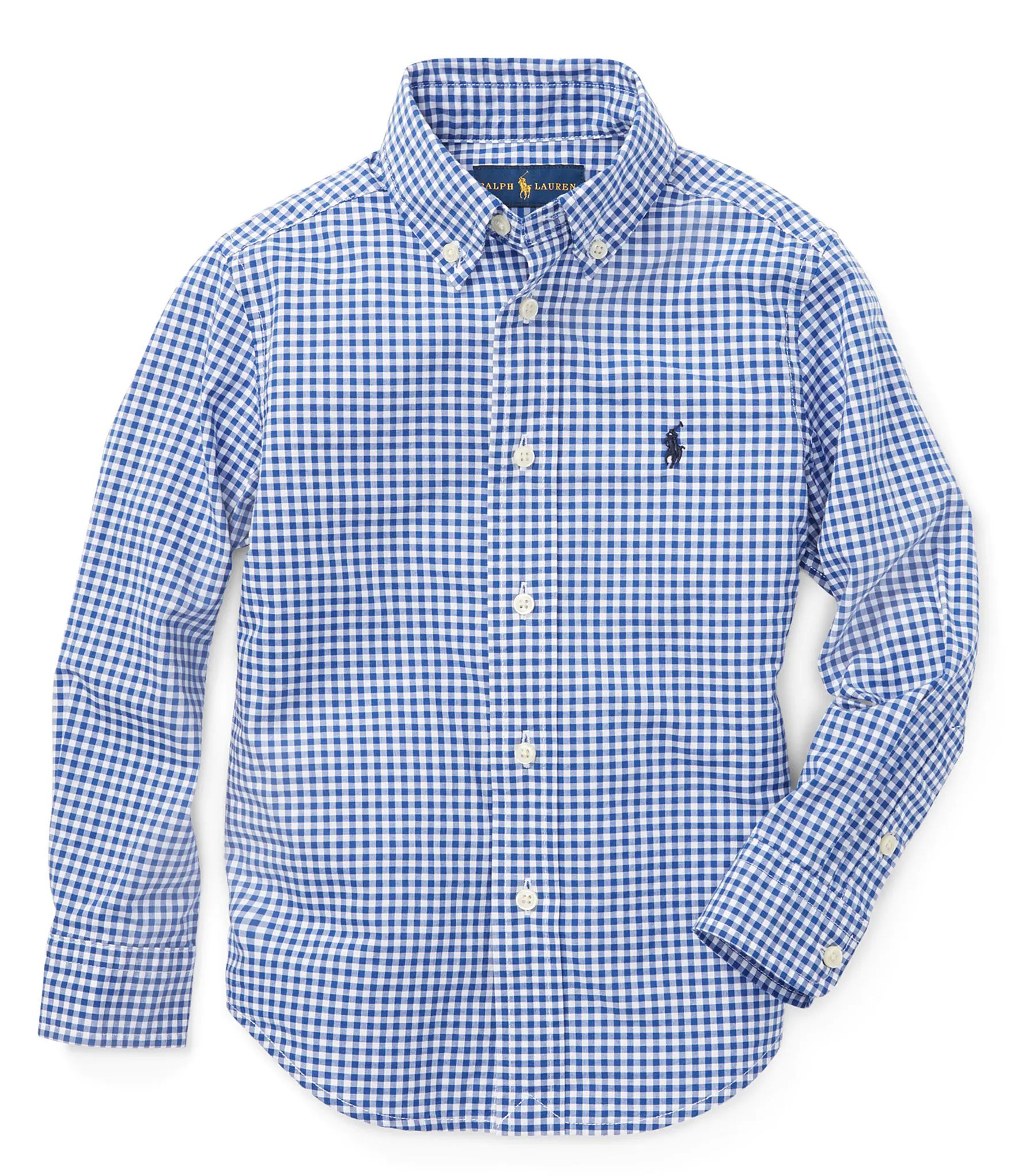 Little Boys 2T-7 Long-Sleeve Gingham Poplin Shirt | Dillard's