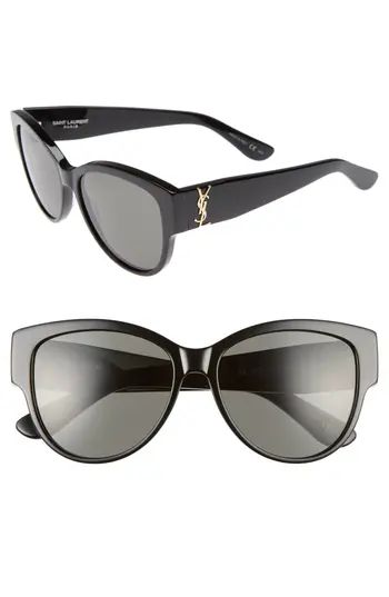 Women's Saint Laurent 55Mm Cat Eye Sunglasses - | Nordstrom