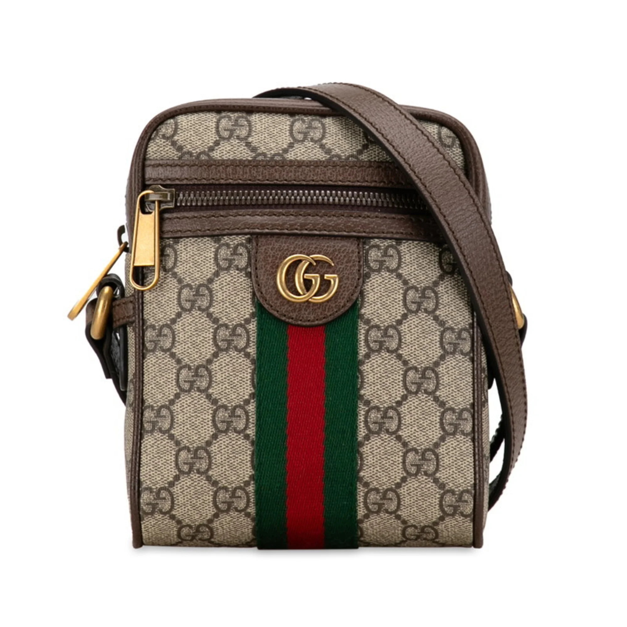 Pre-Owned Gucci GG Supreme Ophidia Sherry Line Shoulder Bag 598127 Beige Brown PVC Leather Women'... | Walmart (US)