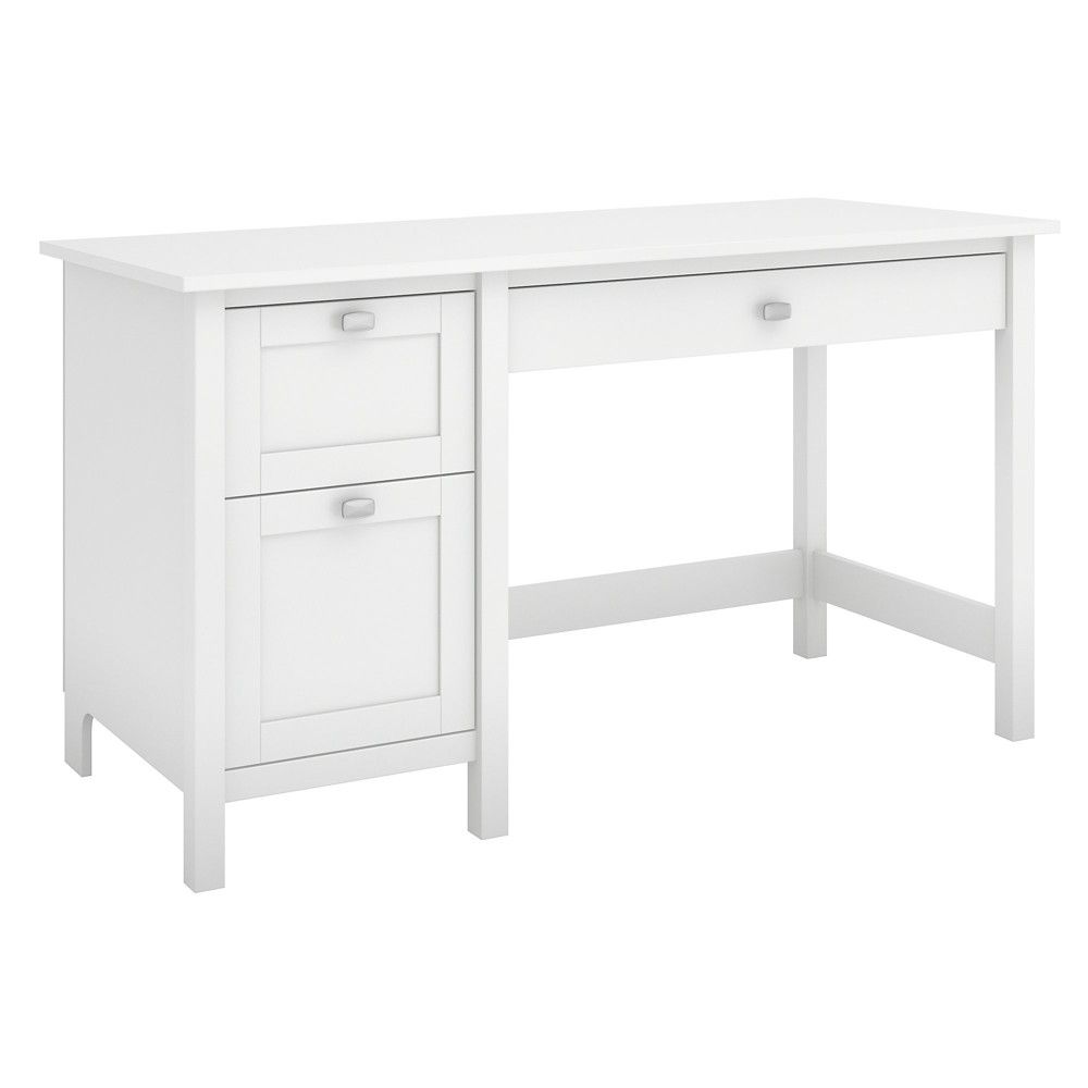 Bush Furniture Broadview Computer Desk With Drawers In Pure White | Target