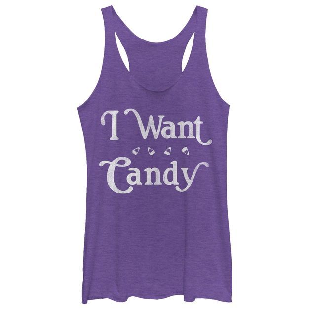 Women's CHIN UP Halloween Want Candy Racerback Tank Top | Target