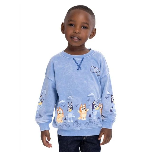 Bluey Toddler Boys Pullover Sweatshirt with Long Sleeves, Sizes 2T-5T - Walmart.com | Walmart (US)