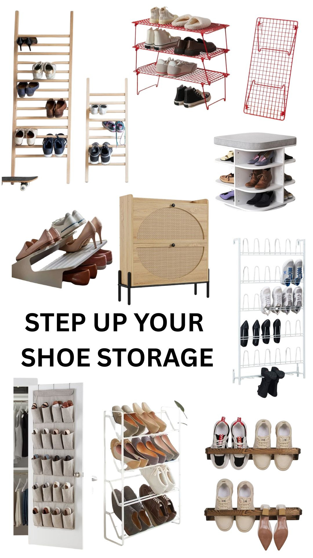 Cluttered entryway, meet your match. We rounded up apartment-friendly shoe organizers that actually do it all—from expandable racks and over-the-door systems to rolling underbed drawers, wall display shelves, benches with storage, and even boutique-style rotating towers. Whether you’re working with a tiny closet, studio apartment, dorm room, RV, or a busy family mudroom, there’s a fit here in every vibe—modern, minimalist, rustic, and modular—so your shoes finally have a stylish home (and your floors can breathe again). 

 #LTKHome