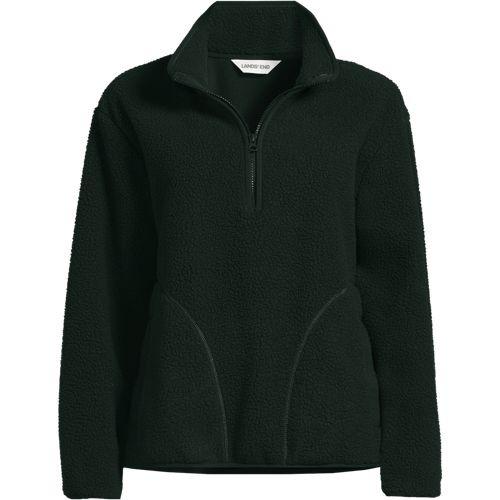 Women's Plus Size Half Zip Cozy Sherpa Fleece Pullover - Lands' End - Gray - 2X | Lands' End (US)