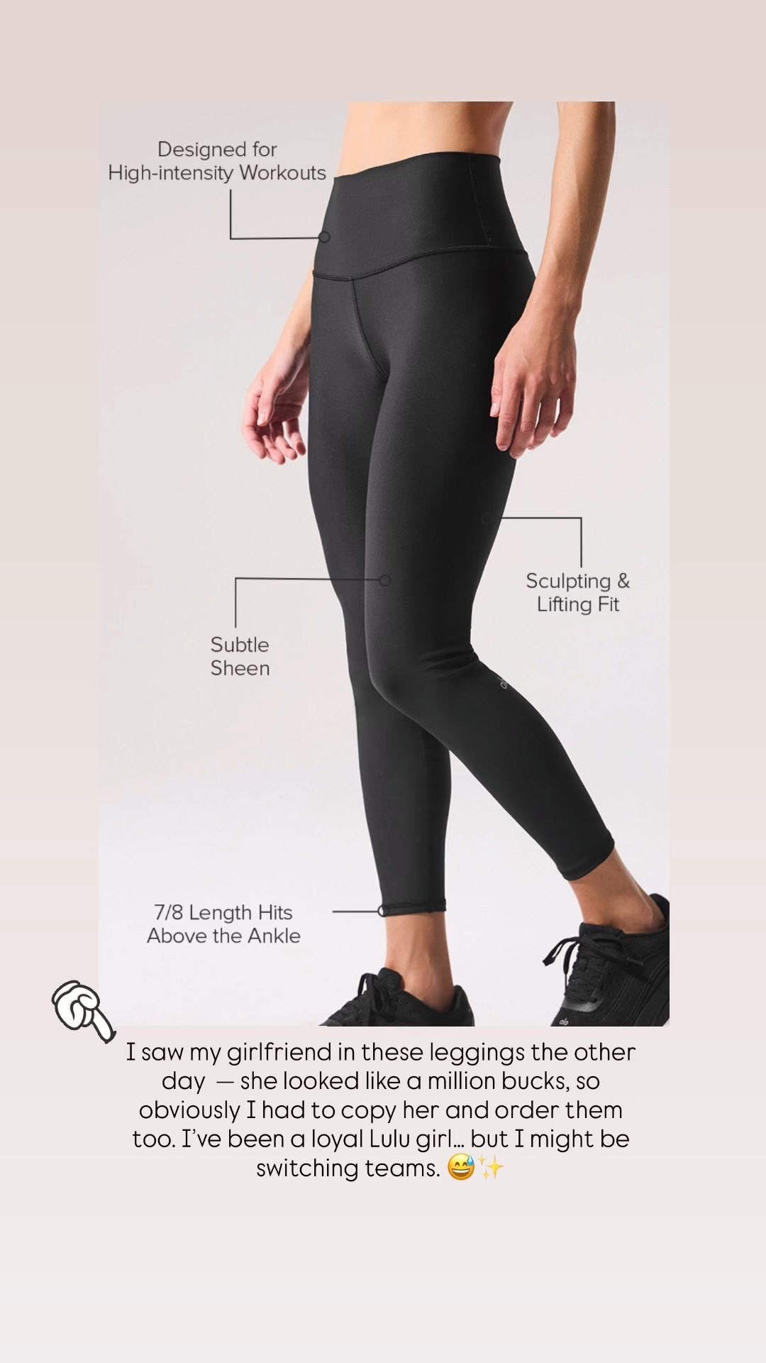 My girlfriend wore these and they hugged every curve — she looked like a million bucks, so of course I ordered them too. I’ve been a loyal Lulu girl… but these might just steal my heart. 
I ordered a matching sports bra linked below too .

#LTKOver40 #LTKfitnessgoals #LTKmomlife