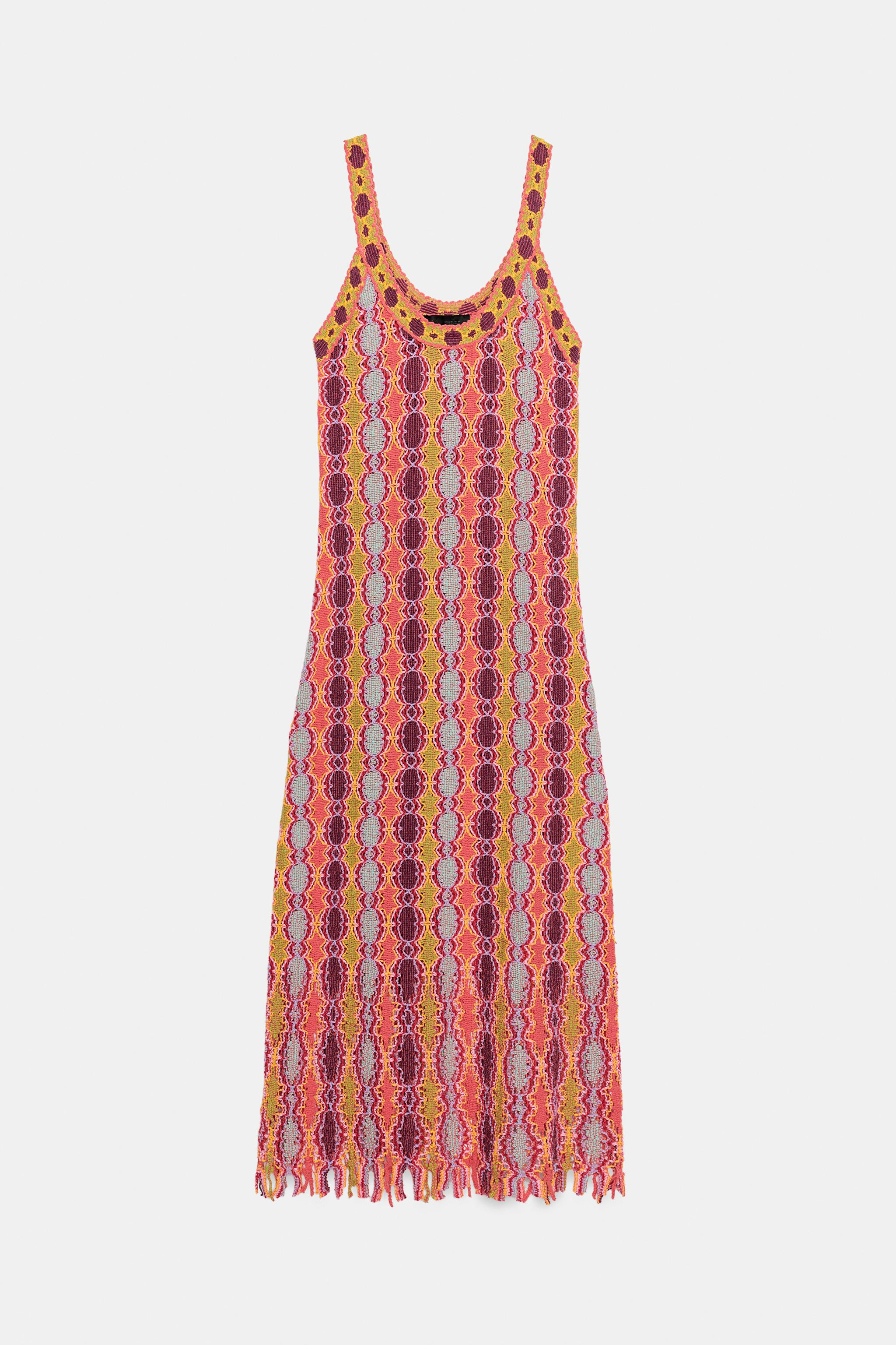LONG FRINGED KNIT DRESS | Zara IT