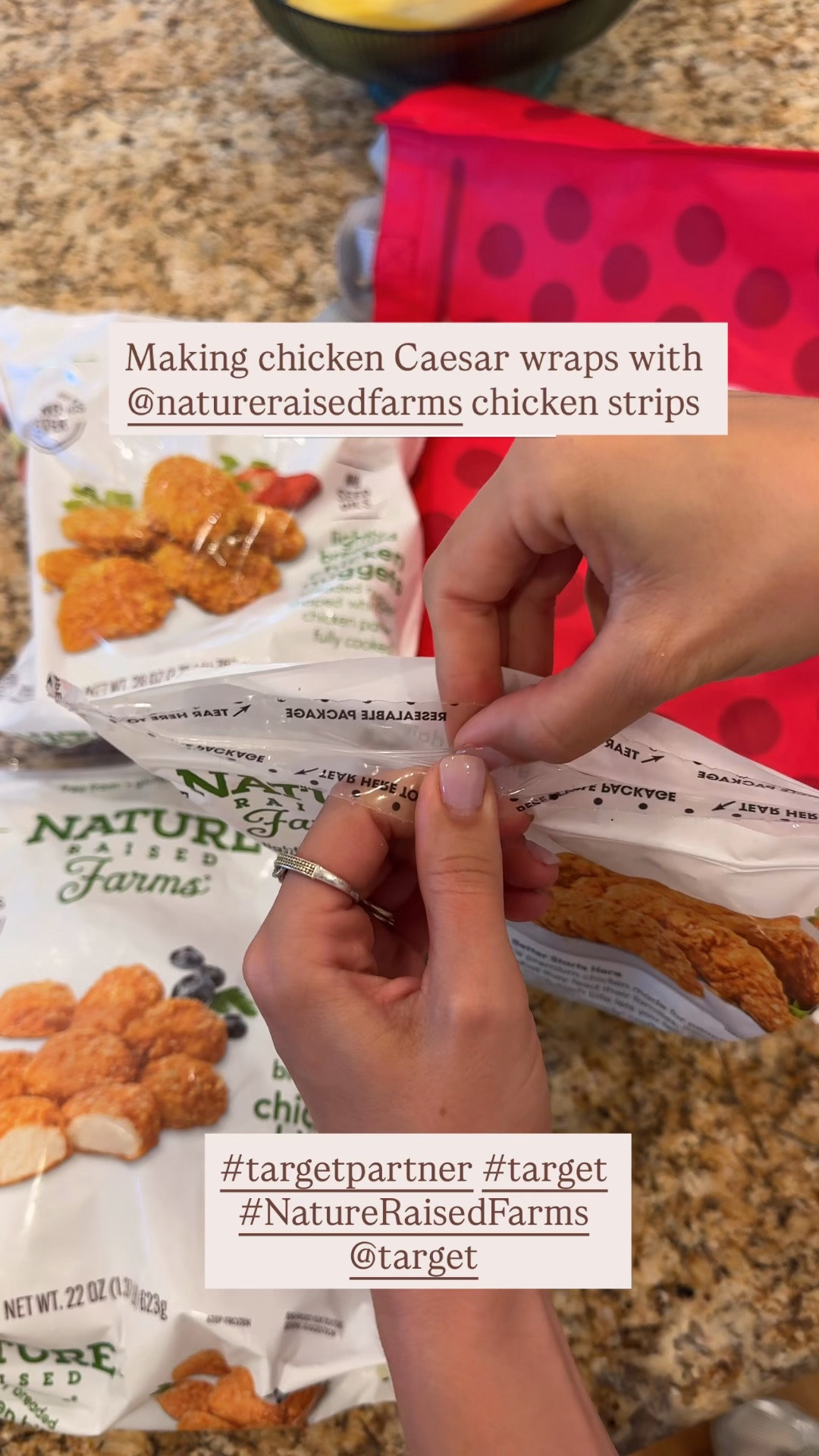 #AD Chicken Caesar wraps are good for the soul 🤤 Comment "chicken" and ill dm you the full recipe. I used @Nature Raised chicken in the nuggets and strips for the wrap. Then gave my family some of their favorite nuggets too!  @target
#targetpartner #target #NatureRaisedFArms