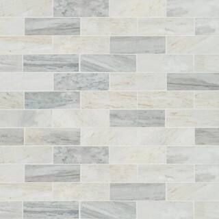 MSI Angora Subway 12 in. x 12 in. Polished Marble Floor and Wall Mosaic Tile (0.97 sq. ft./Each) ... | The Home Depot