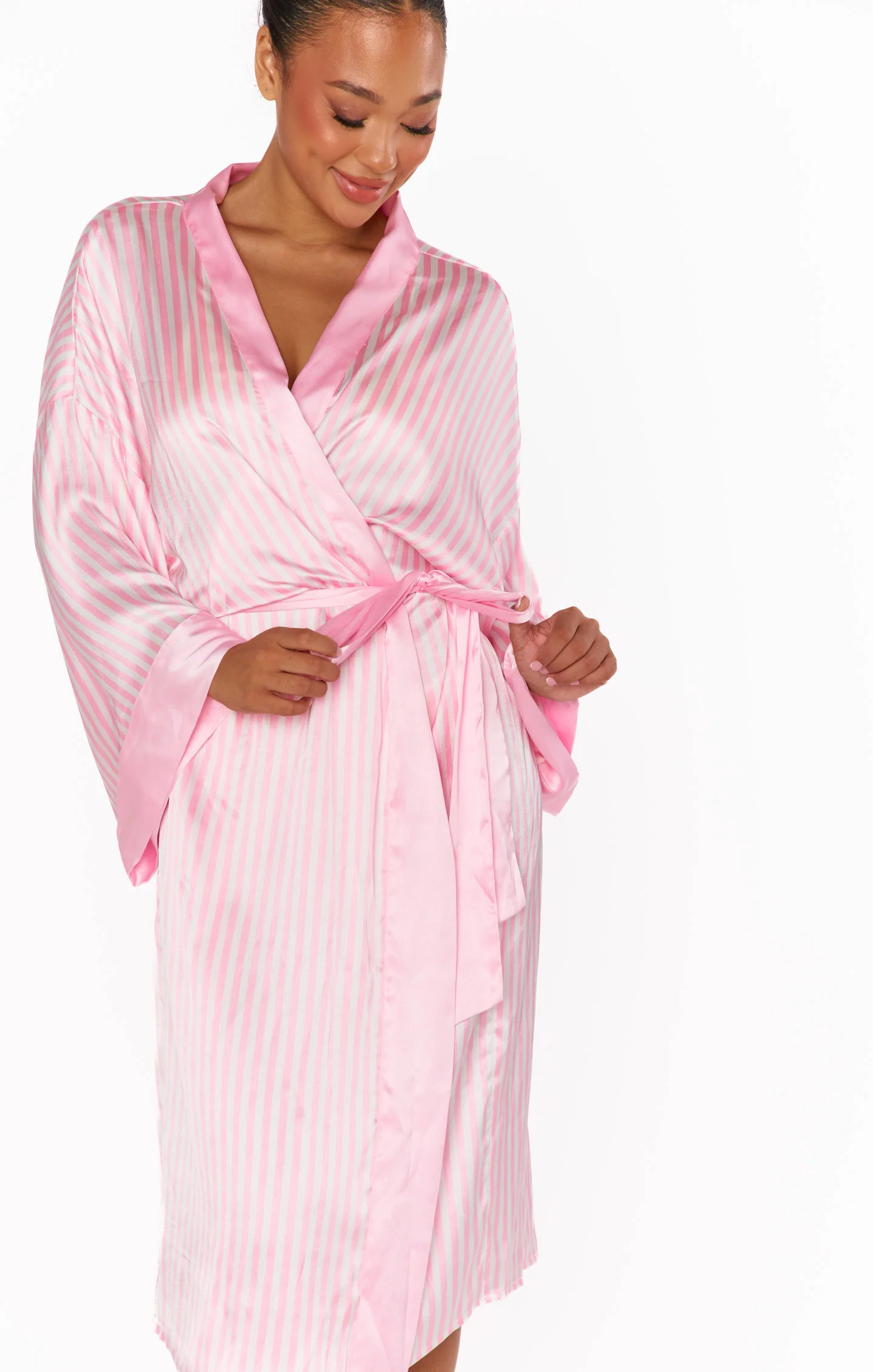 Mumu x Curateur The Harlow Robe ~ Pink Stripe | Show Me Your Mumu