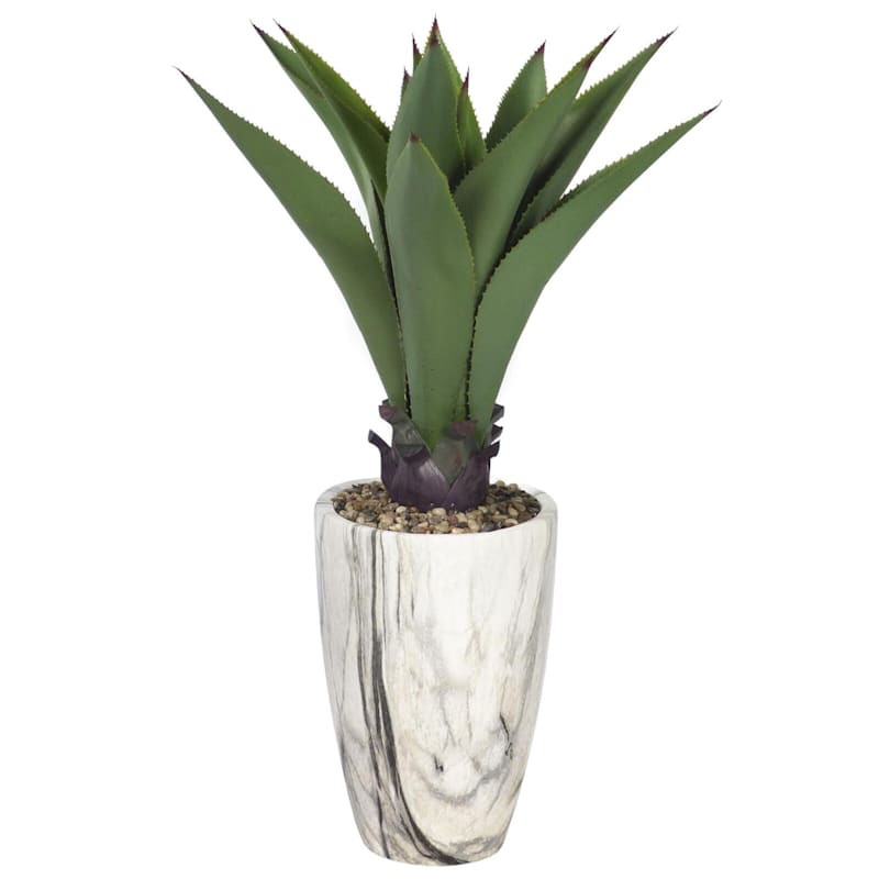 Agave with Marbled Planter, 36" | At Home