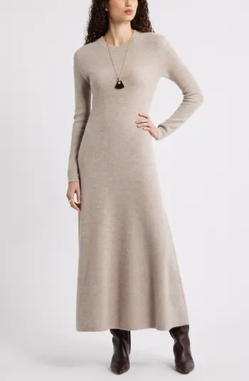 Nordstrom Long Sleeve Wool & Cashmere Rib Maxi Dress | Nordstrom | Nordstrom