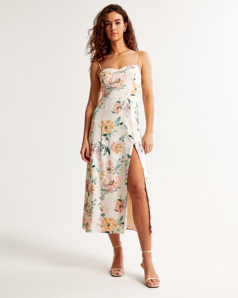 The A&F Camille Midi Dress | Abercrombie & Fitch (US)