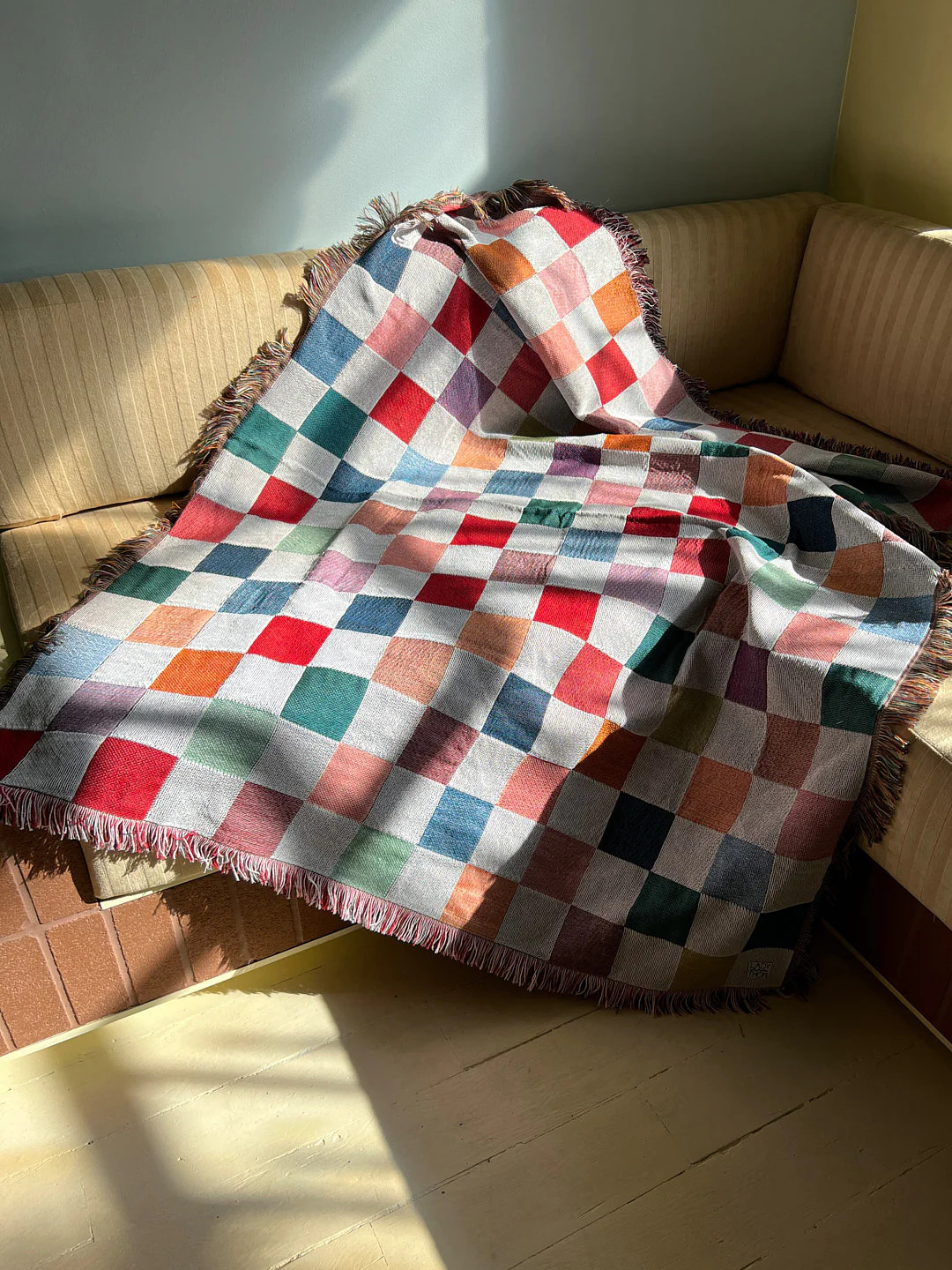 Tile Checker Blanket - White (White / O/S) | Lisa Says Gah