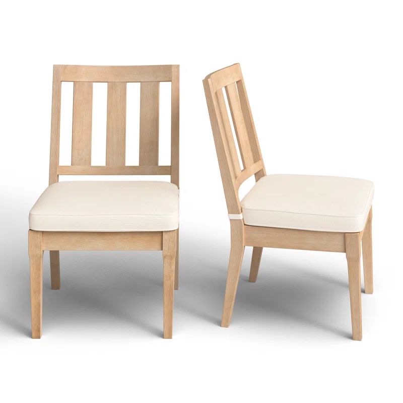 Samya Wooden Patio Dining Chair (Set of 2) | Wayfair North America