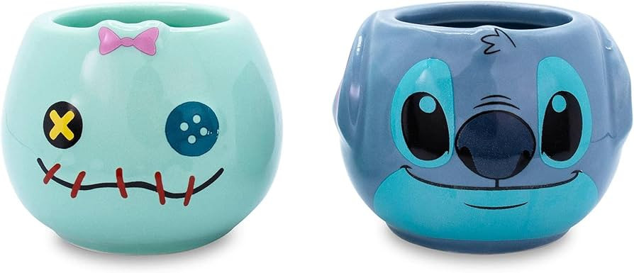 Disney Lilo & Stitch Scrump and Stitch Sculpted Ceramic Mini Mugs, Set of 2 | BPA-Free Large Coff... | Amazon (US)