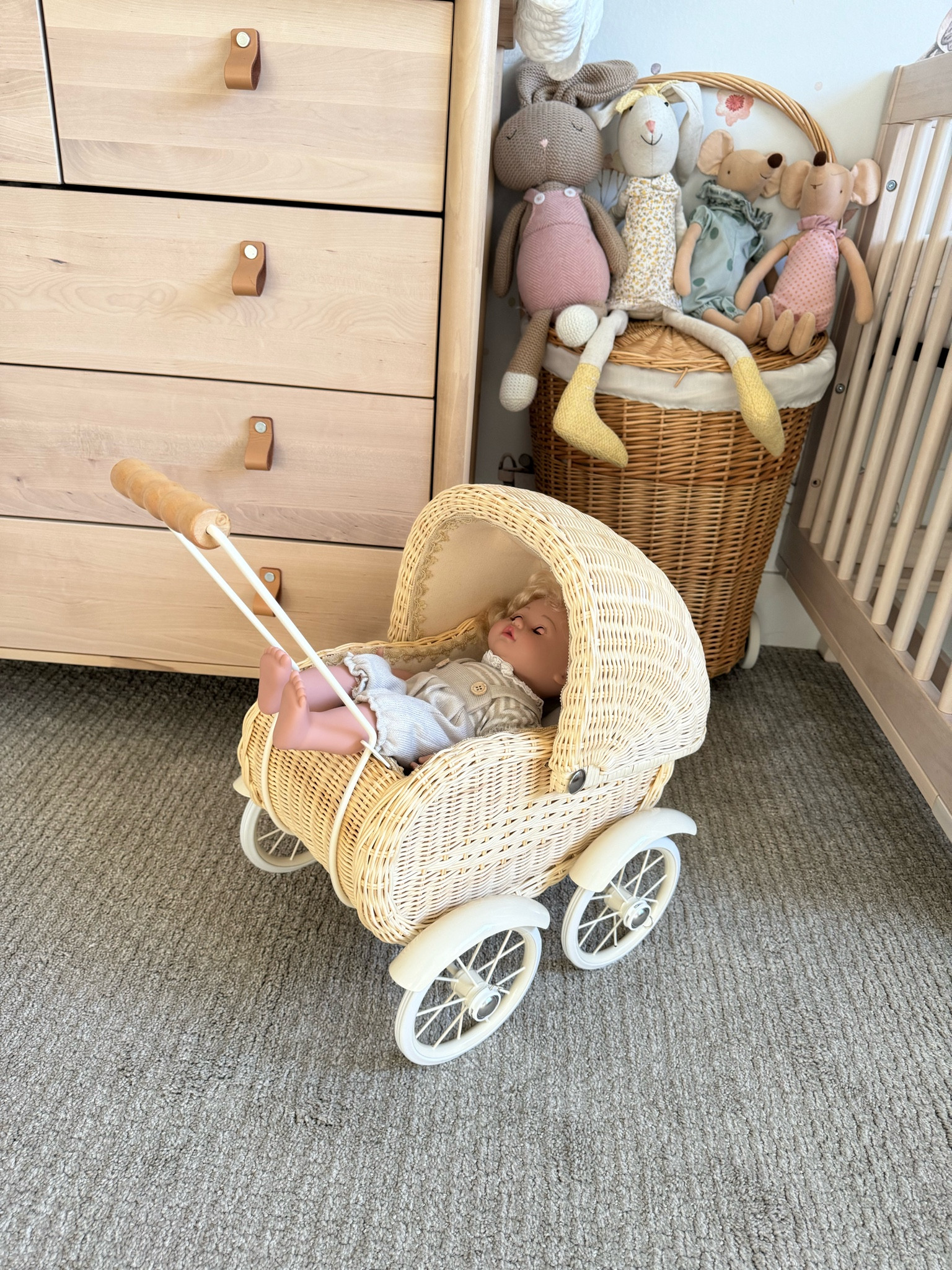 Baby doll stroller rattan , nursery decor 

#LTKhome #LTKkids #LTKbaby