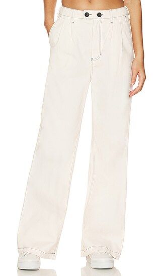 Wide Leg Trousers in Off White Denim | Revolve Clothing (Global)