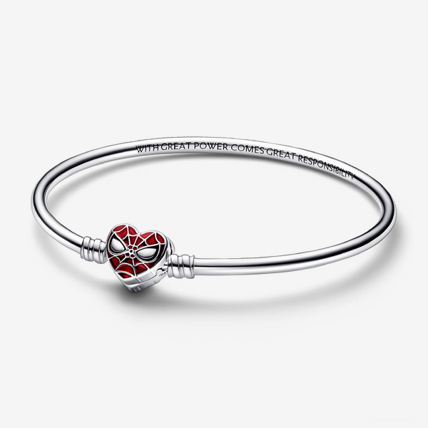 Pandora Moments Marvel Spider-Man Mask Clasp Bangle | Pandora US