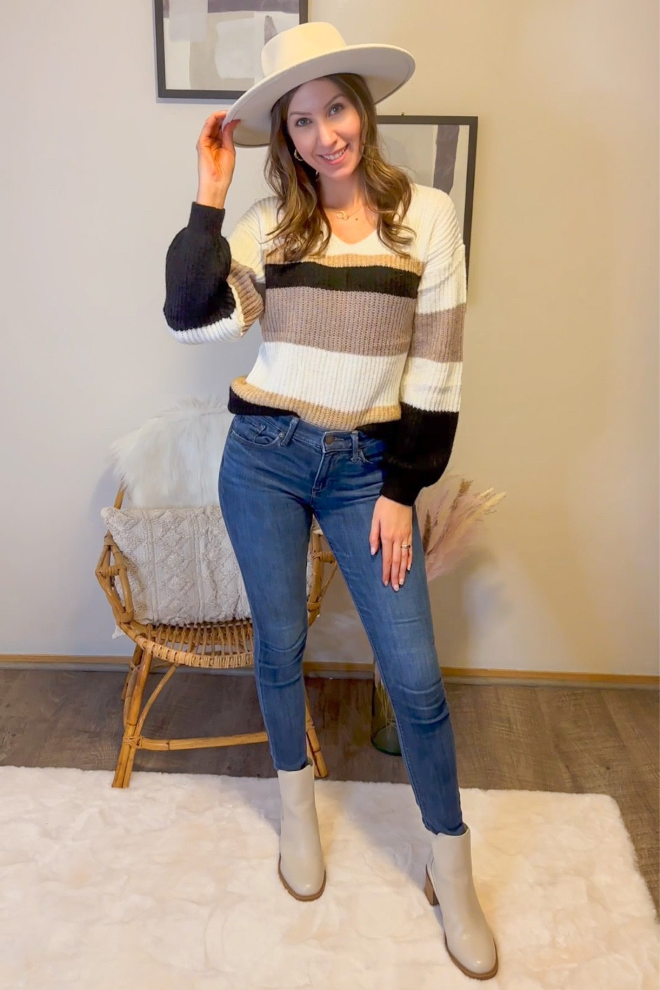 This neutral striped sweater can go with almost anything! Pair with boots & a hat for the perfect fall outfit. 

Follow @jenniferxherron for more inspiration ✨

#LTKfindsunder50 #LTKfindsunder100 #LTKstyletip