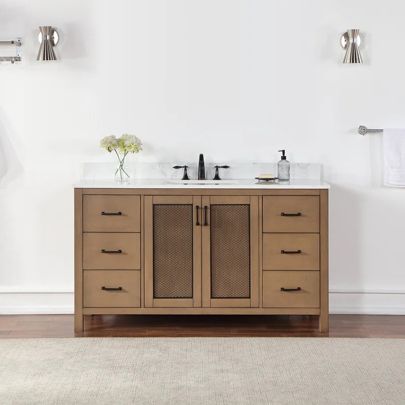 Gabrila 60'' Free-standing Single Bathroom Vanity with Cultured Marble Vanity Top | Wayfair North America