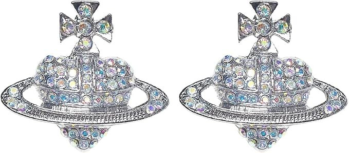 MOTONG Heart-Shaped Planets Earring Women's Earrings Crystal Colorful Diamond Earring Rhinestone-... | Amazon (UK)